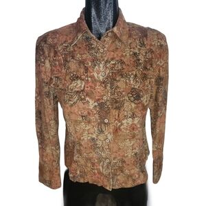 Urban Haggar Orange & Brown Corduroy Shirt M